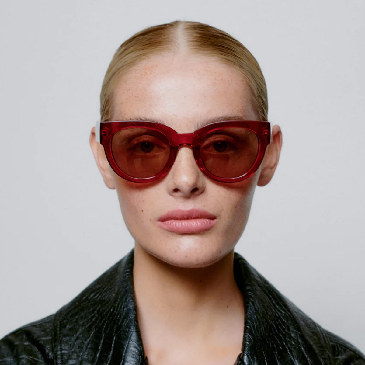 Lilly Red Transparent Sunglasses