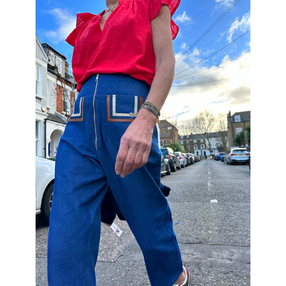 Denim Patch Pocket Trousers