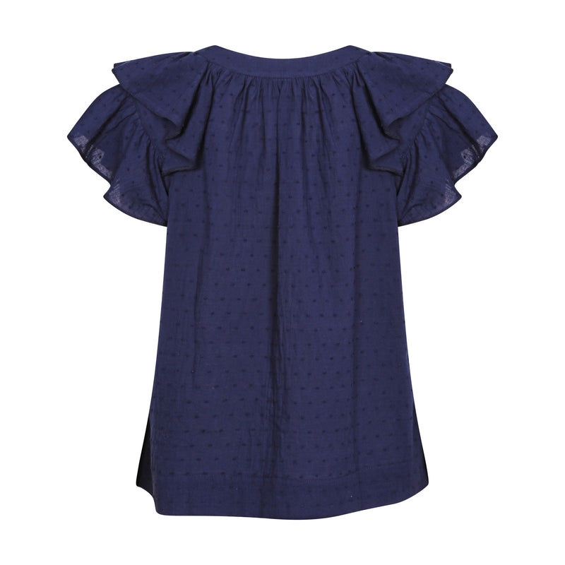 Cotton Puff Top Navy