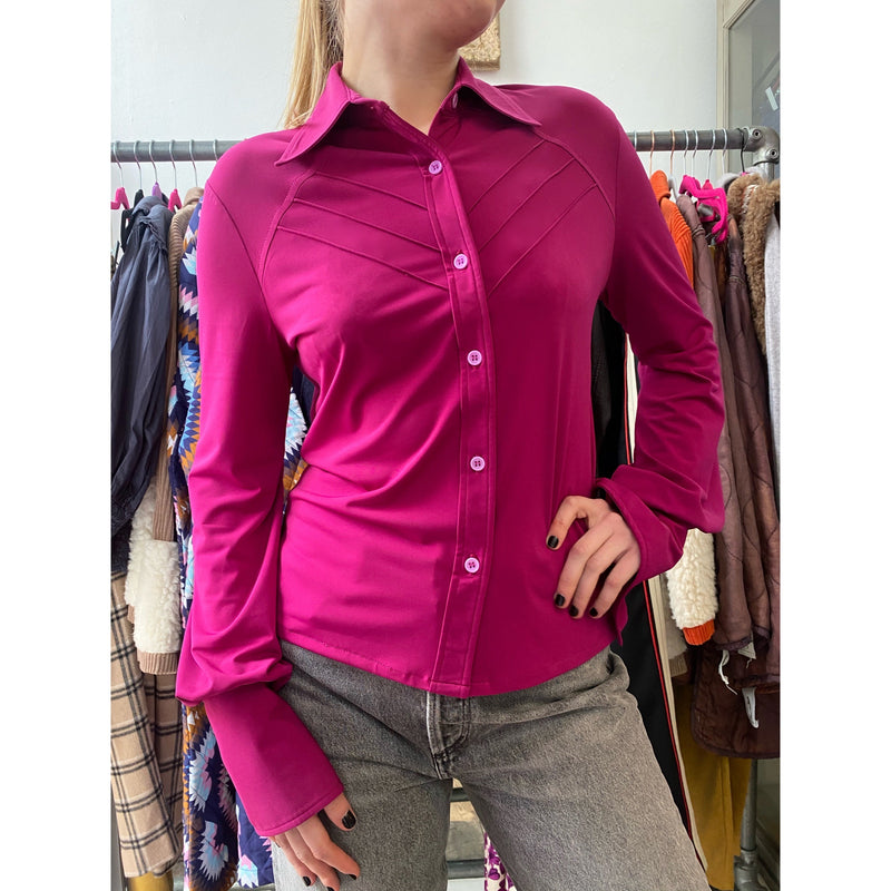 Pintuck Shirt Fuschsia