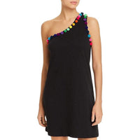 PITUSA-Pom Pom One Shoulder Black